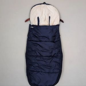 LL Bean Baby Snow Bunting For Sled Stroller Sleeping Bag Navy Blue Plush Lined